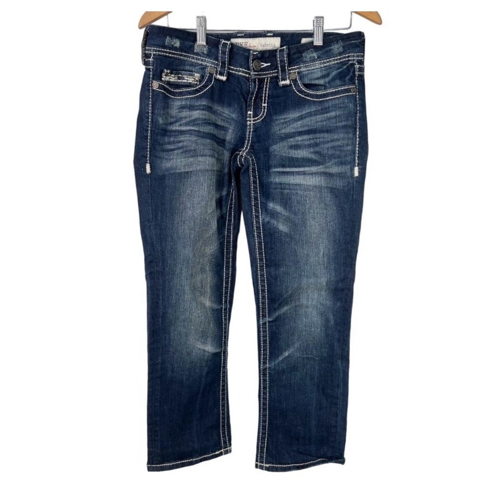 Bke Denim Sabrina Jeans Womens 28 Low Rise Dark Wash Blue C0110